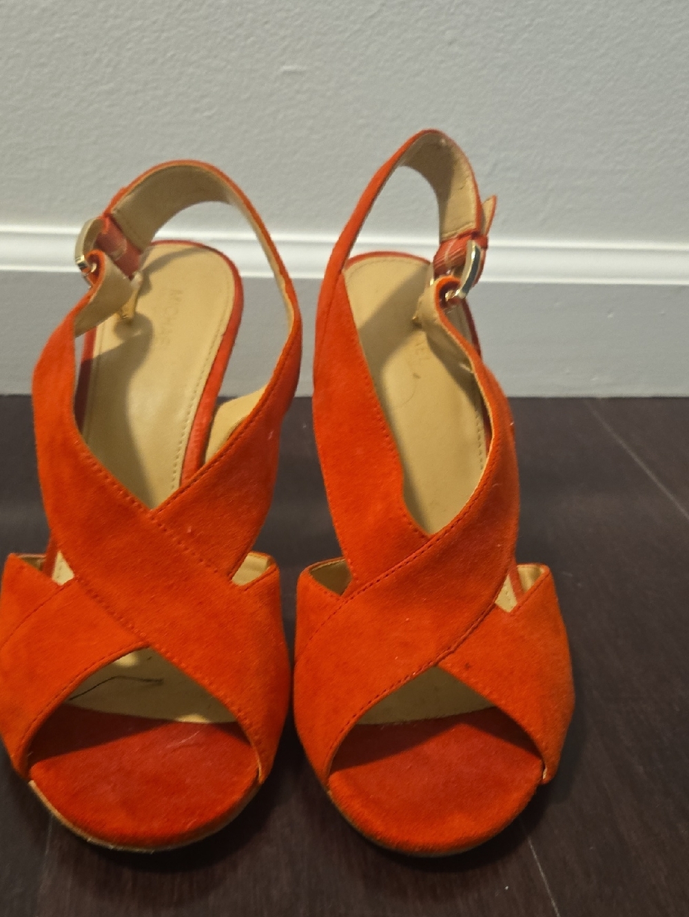 Women's Red Suede Slingback Heels